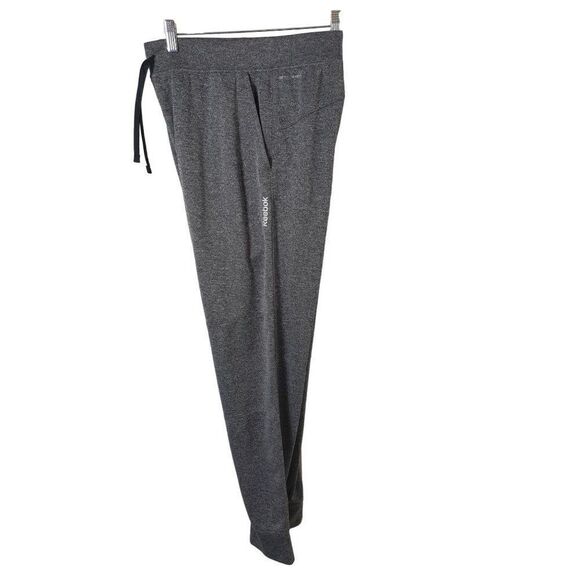 Women's Joggers Large Hi Rise Grey Pockets Tapered Stretch Athletic Sweat Pants - Picture 1 of 4